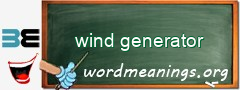 WordMeaning blackboard for wind generator